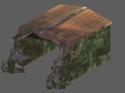 hangar building with roof Free low-poly 3D model