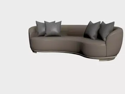 Curved Sofa Model  Modern Luxury Upholstered Sofa for Interior Free 3D model