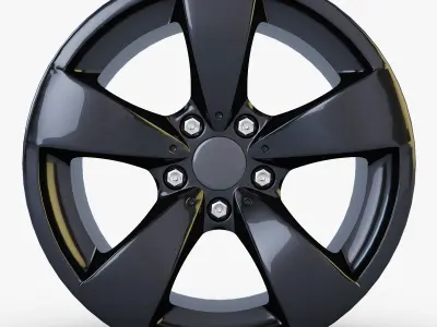 Style 138 wheel black Mid Poly Low-poly 3D model