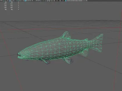 BrownTrout Low-poly 3D model