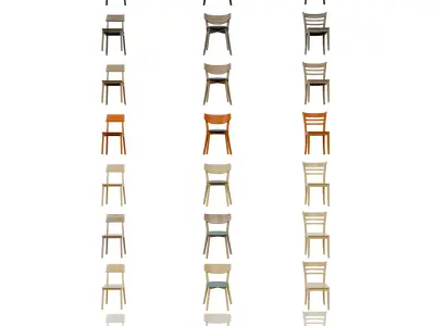 Wooden Chairs High Quality 3D Models Blender FBX OBJ Free 3D model