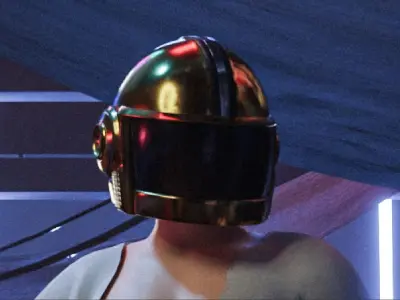 Daft Punk Style Helmet Low-poly 3D model