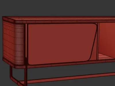 Cabinet by TV cabinet by dinner cabinet-02 Free 3D model