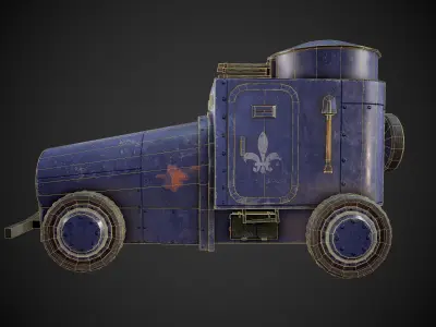 Military car  Low-poly 3D model