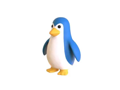 Cartoon Penguin v003  Low-poly 3D model