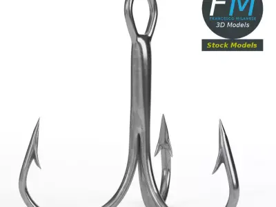 Treble hook 3D model