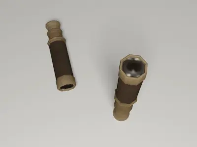 Pirate navigation telescope Low-poly 3D model
