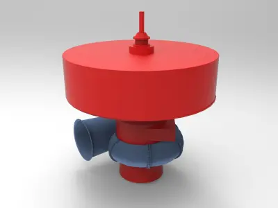 Kaplan type hydro-turbine generator 3D print model