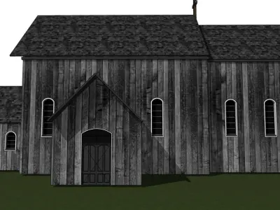 wooden church 3D model