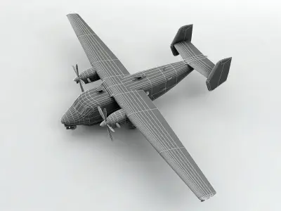 PZL M-28 Skytruck Aircraft Low-poly 3D model