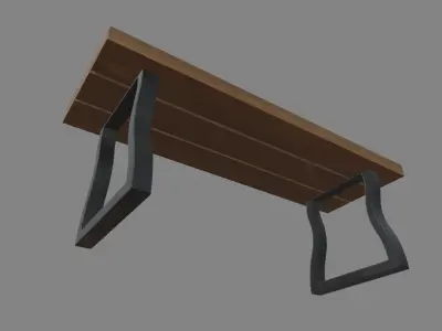 Low Poly Bench 03 Low-poly 3D model