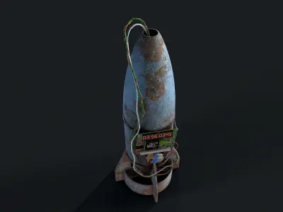 Aerial Bomb Low-poly 3D model