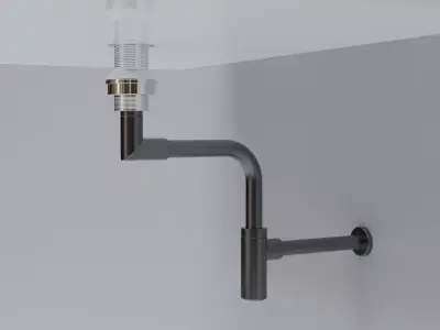 Vessel Sink with Modern Armature Free low-poly 3D model