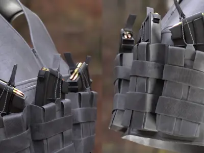 Vest 229 - All MH Bodies - UE5 Skeletons - Rigged Low-poly 3D model