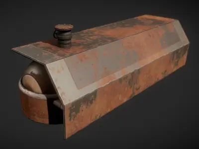 Fuel Tank Rusty Version Low-poly 3D model
