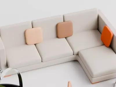 Stylized Modern Chair and Sofa Collection Pack Free 3D model