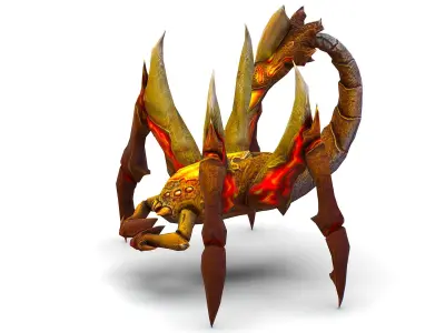 Low Poly Monster Yellow Scorpio Creature Low-poly 3D model