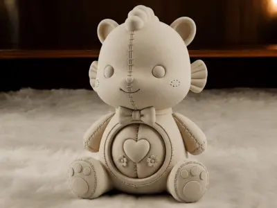 3D Printable Cute Fish Bear Figurine 3D print model