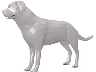 Dog Low Poly labrador retriever Low-poly 3D model