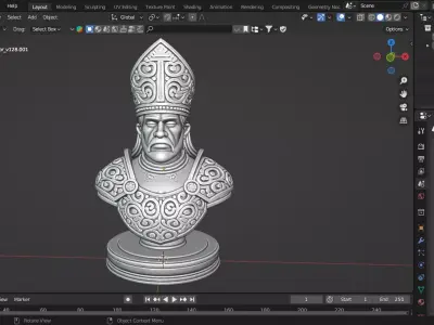 Medieval Bishop Chess Piece 3D print model