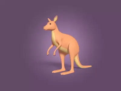 Cartoon kangaroo Free low-poly 3D model