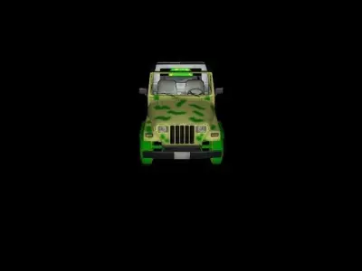Military Jeep Low-poly 3D model