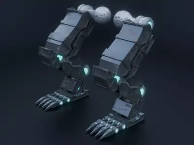 Mecha Limbs Rigged Robot Legs Game Ready Low-poly 3D model