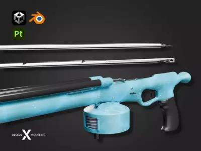 Camo Speargun Low-poly 3D model