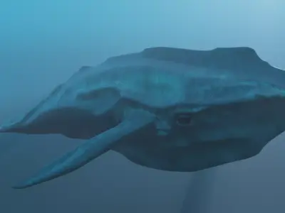alien whale Low-poly 3D model