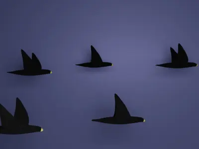 Animated Game Ready Birds Pack Low-poly 3D model