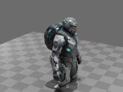 Sci-Fi Space Marine 3D model