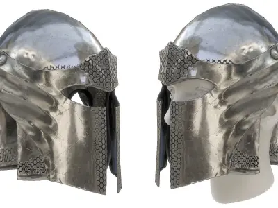 Armor Barbuta Helmet Low-poly 3D model