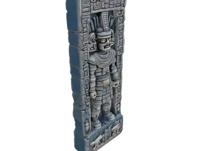 Ancient Mayan Stone Warrior Statue Low-poly 3D model