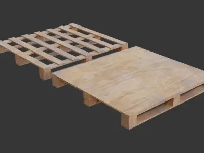 Wooden Pallets Low-poly 3D model