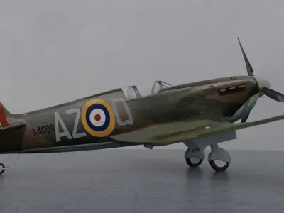 World War 2 Spitfire Low-poly 3D model