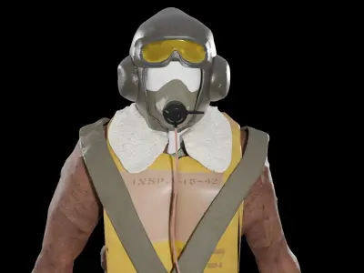 World War 2 Spitfire Pilot Low-poly 3D model