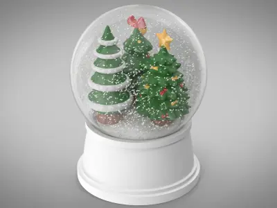 Snow Globe with Christmas Trees 2 3D model