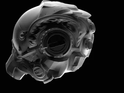 Futuristic Sci-fi Helmet 3D model
