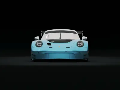 Porsche 911 GT3R 2023 3D model Free low-poly 3D model
