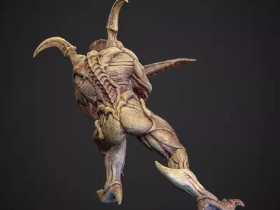 Alien Hunter  -  Enemy 3D Horror Character Game Ready Low Poly Low-poly 3D model