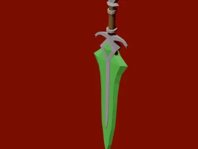 Stylized low-poly sword Free low-poly 3D model