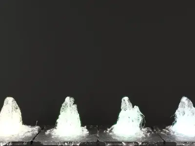 Houdini file Dynamic Fountain LOOP Animation Pack 3D model