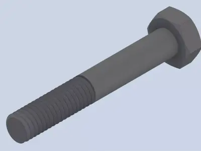 Bolt Partial Thread Hexagonal Head M6x40mm 3D model