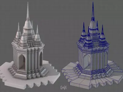 Pagoda V06 Low-poly 3D model