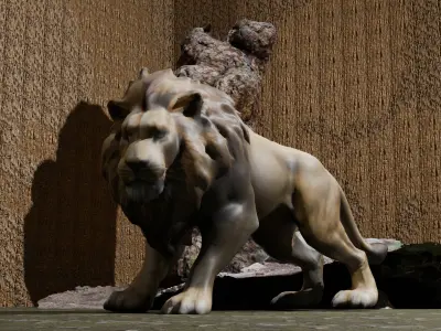 Agressive Lion 3d Model  3D model