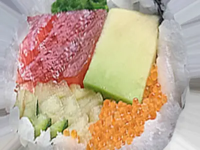 Sushi Set with bowls and chopsticks Low-poly 3D model