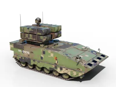 4 coatings of PLA Army AFT-10 Anti-tank Missile launch vehicle Low-poly 3D model