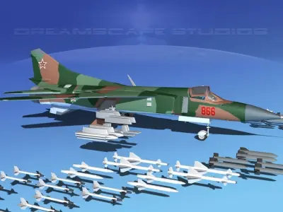Mig-23 Fighter Bulgaria 3D model