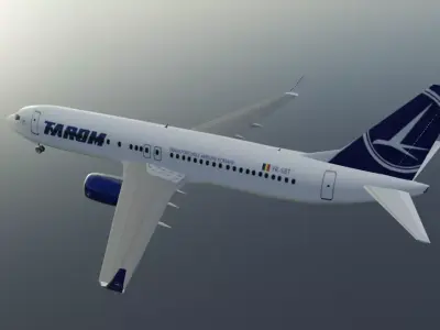 Tarom Boeing 737-800 low poly 3D Model with cockpit Low-poly 3D model