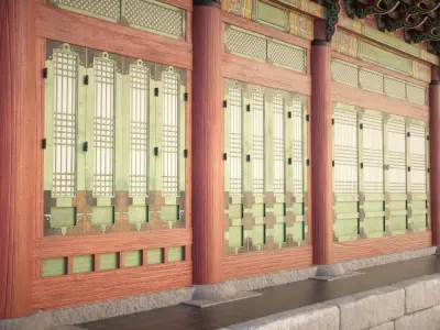 Korea Gyeongbokgung Sajeongjeon Hall - Joseon Palace 3D model
